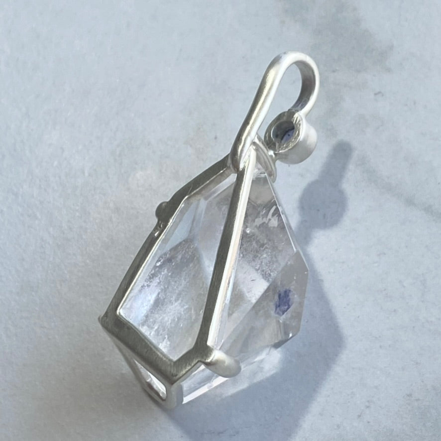 Fluorite Included Quartz Geo Pendant