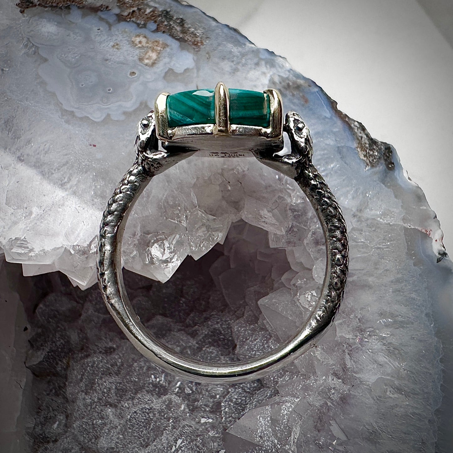 Malachite Snake Bite Ring