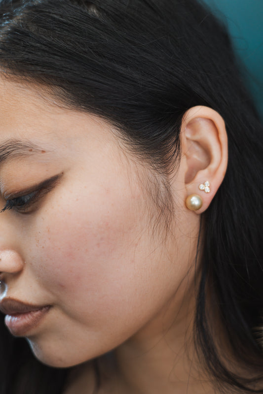 Golden South Seas Pearl Studs | 14k Yellow Gold