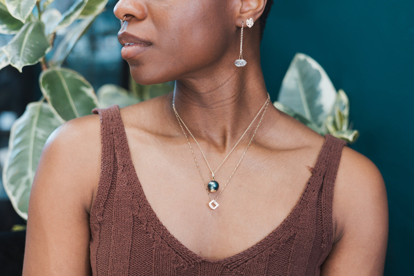 Quartz Crystal Threader Earring