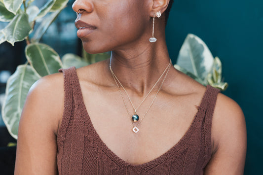 Quartz Crystal Threader Earring