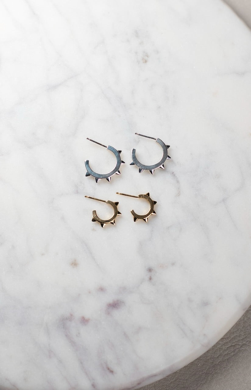 Spiked Hoop Earrings | 14k Yellow Gold