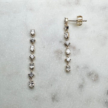 Diamond Dew Drop Earrings | 14k Yellow Gold