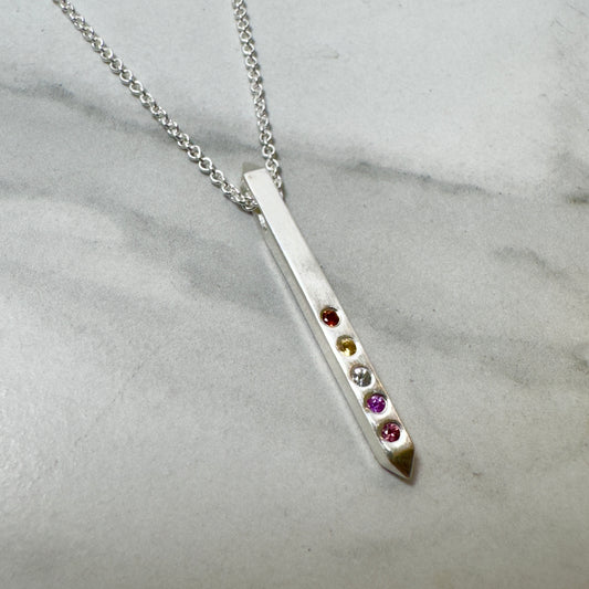 Lesbian Pride Bar Pendant | Sterling Silver