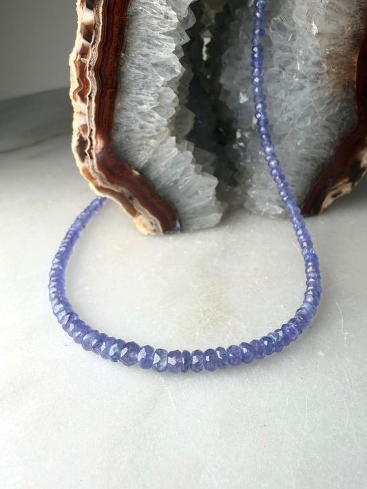 Faceted Tanzanite Necklace | Sterling Silver