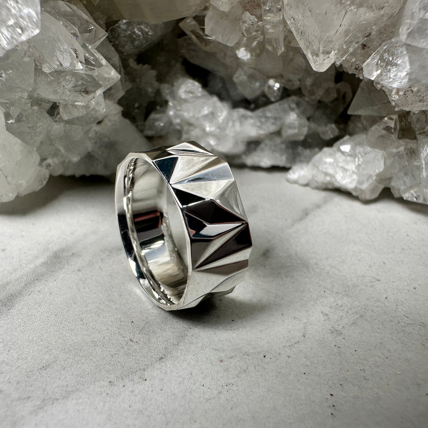 Geometric Flat Band | Sterling Silver