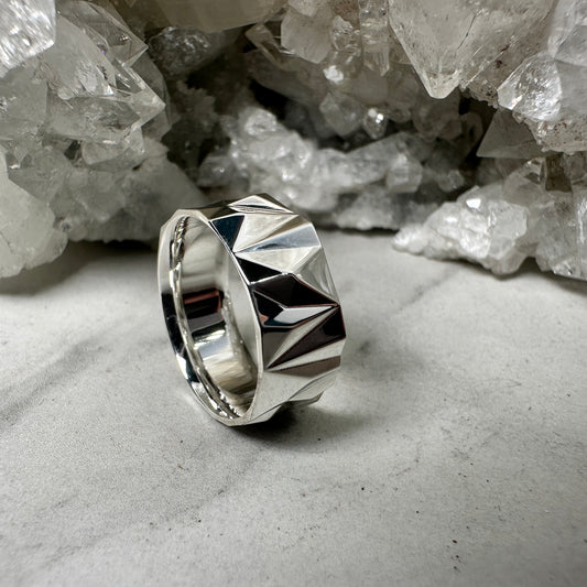 Geometric Flat Band | Sterling Silver