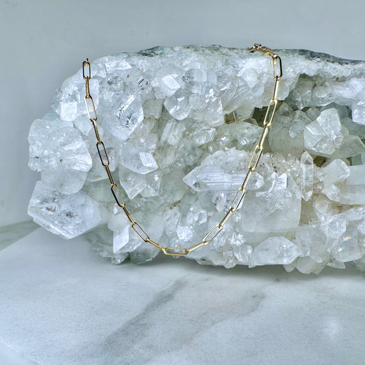 Small Paperclip Chain | 1.8mm Wide | 14k Yellow Gold