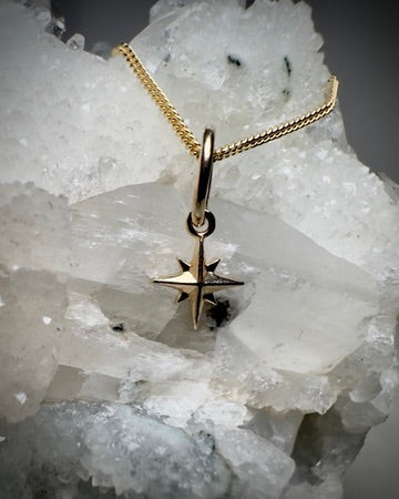 Mini Starburst Charm in 14k Yellow Gold