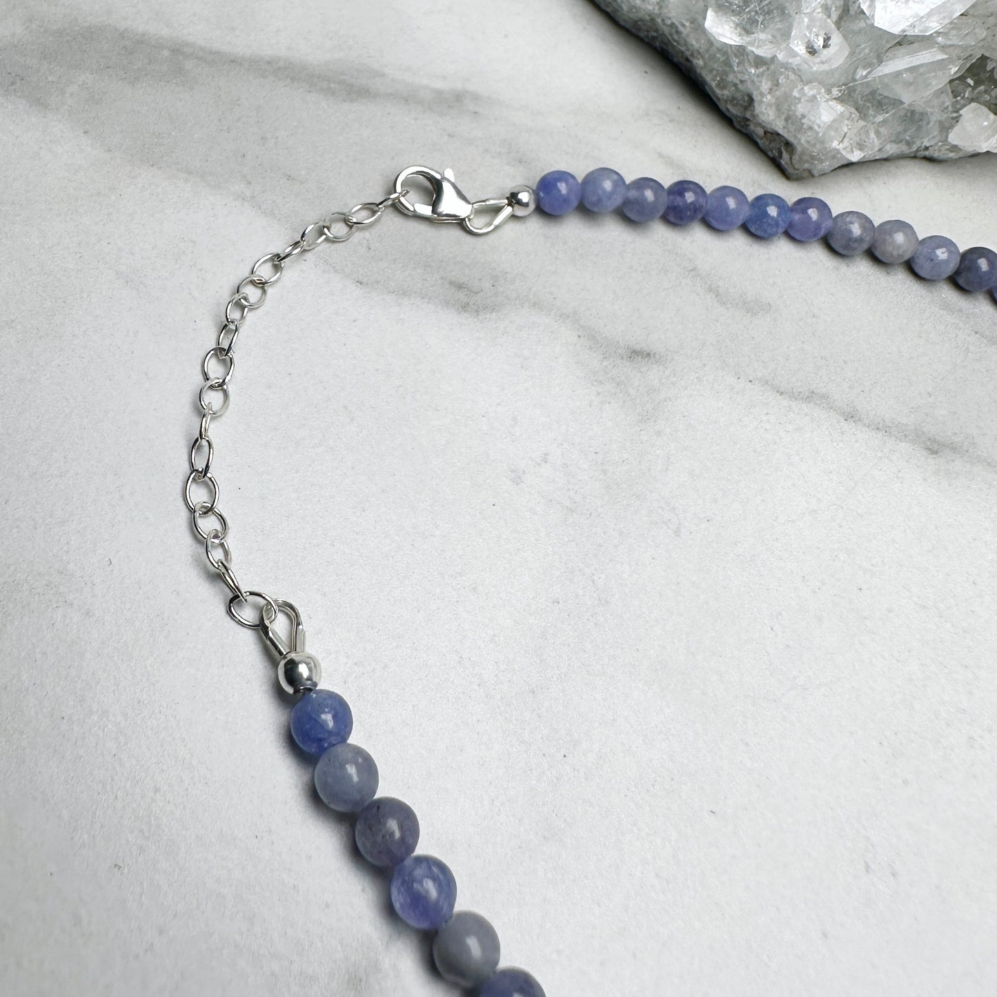 Beaded Tanzanite Necklace | Sterling Silver