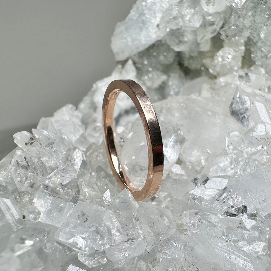 14k Rose Gold Flat Band