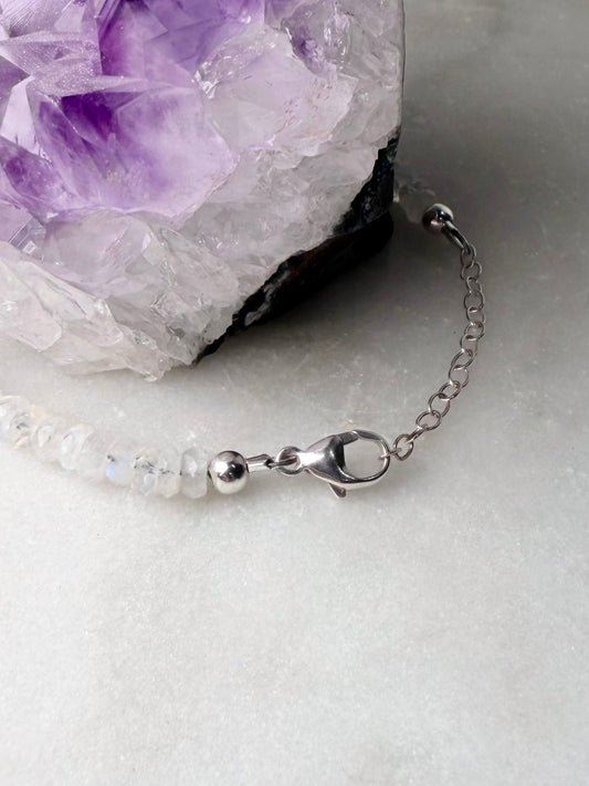 Faceted Moonstone Bracelet | Sterling Silver