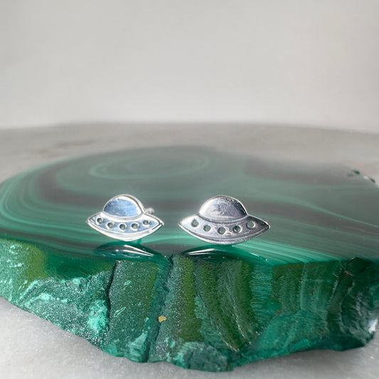 UFO Stud Earrings | Sterling Silver