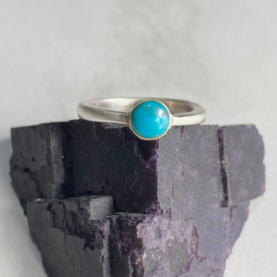 Turquoise Ring with 18k Gold