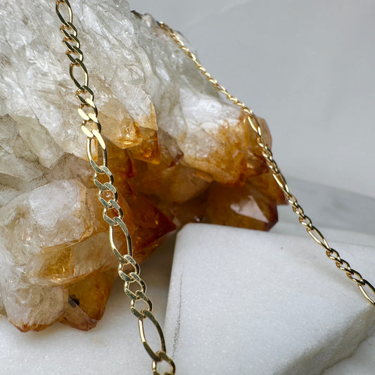 2.6mm Figaro Chain | 14k Yellow Gold