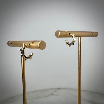 Spiked Hoop Earrings | 14k Yellow Gold