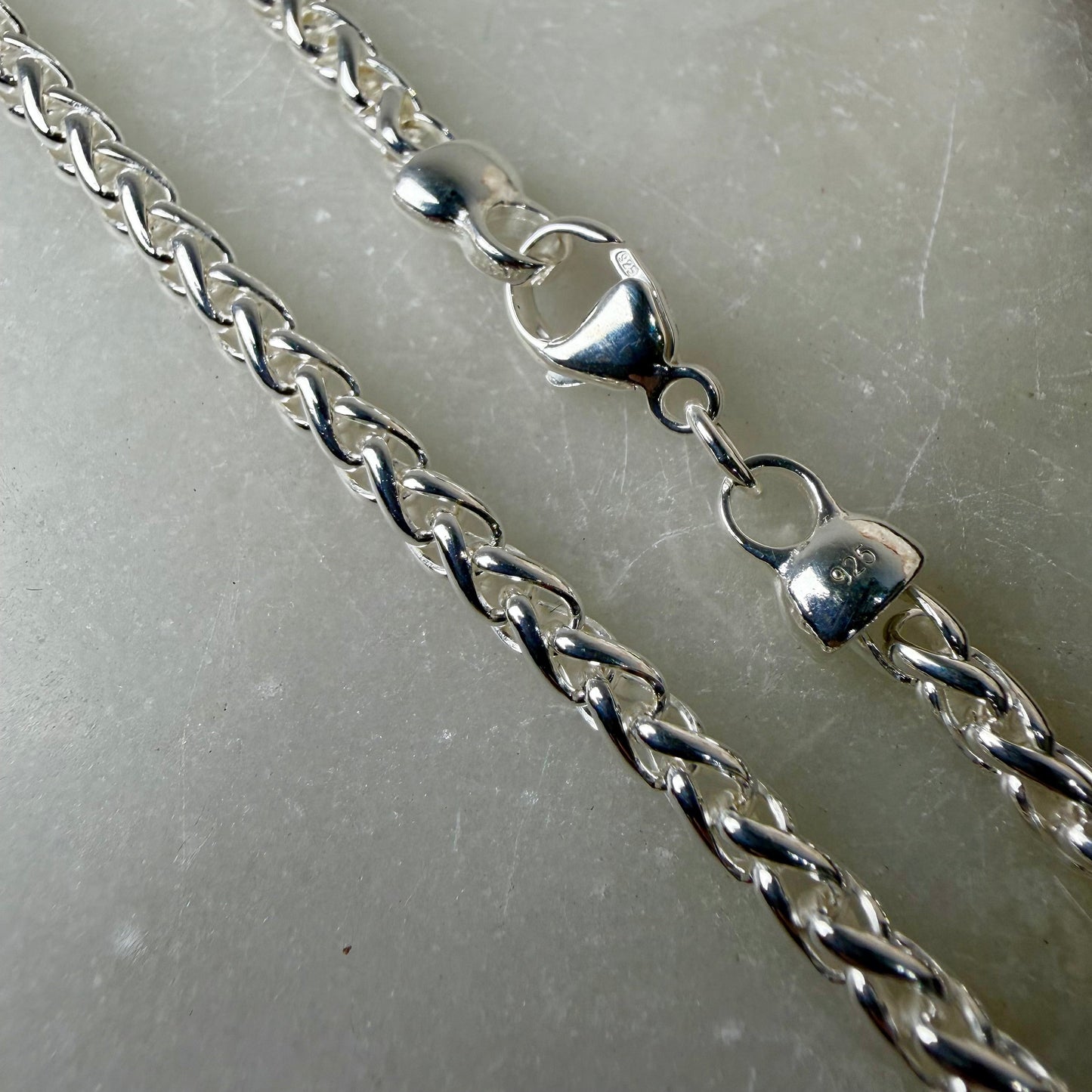 Wheat Chain Bracelet | 4mm Wide | Sterling Silver