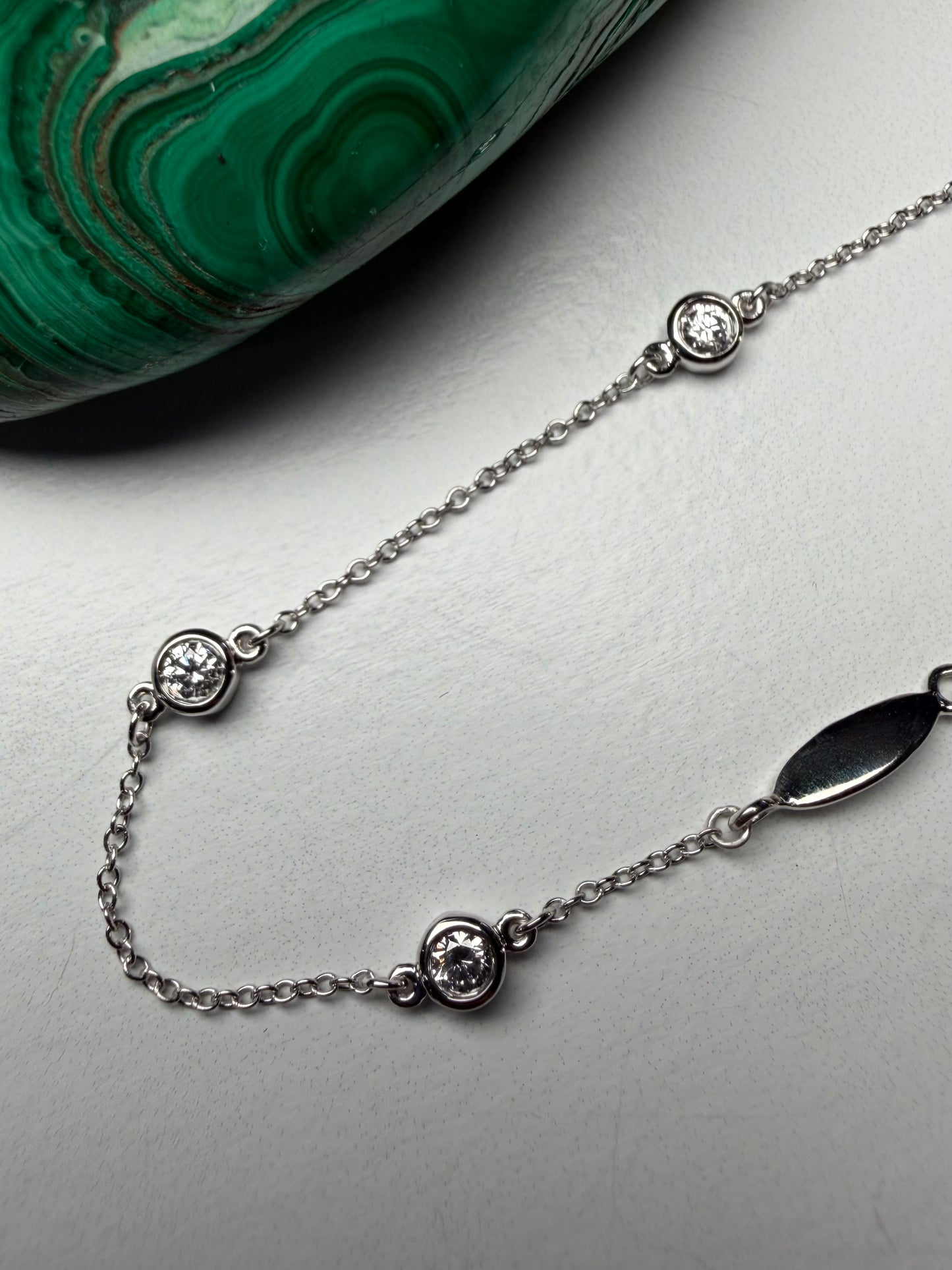 Diamond Station Bracelet | 14k White Gold