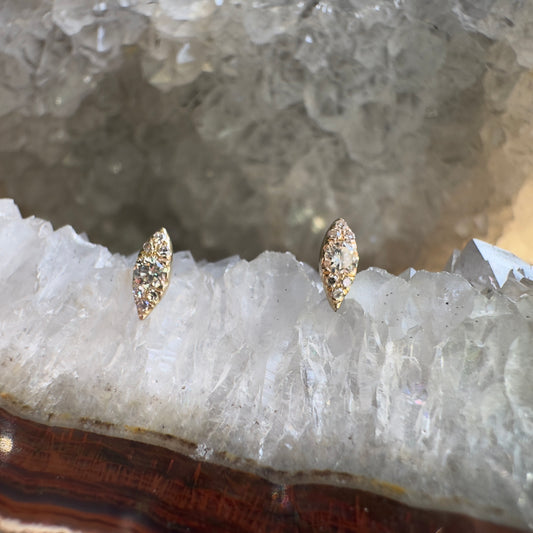 Mini Leaf Studs | 14k Yellow Gold