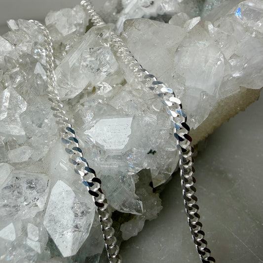 Diamond Cut Curb Chain| 3mm | Sterling Silver
