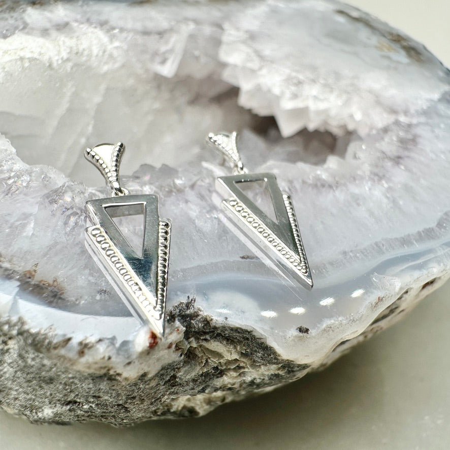 Geometric Arrow Dangle Earrings | Sterling Silver