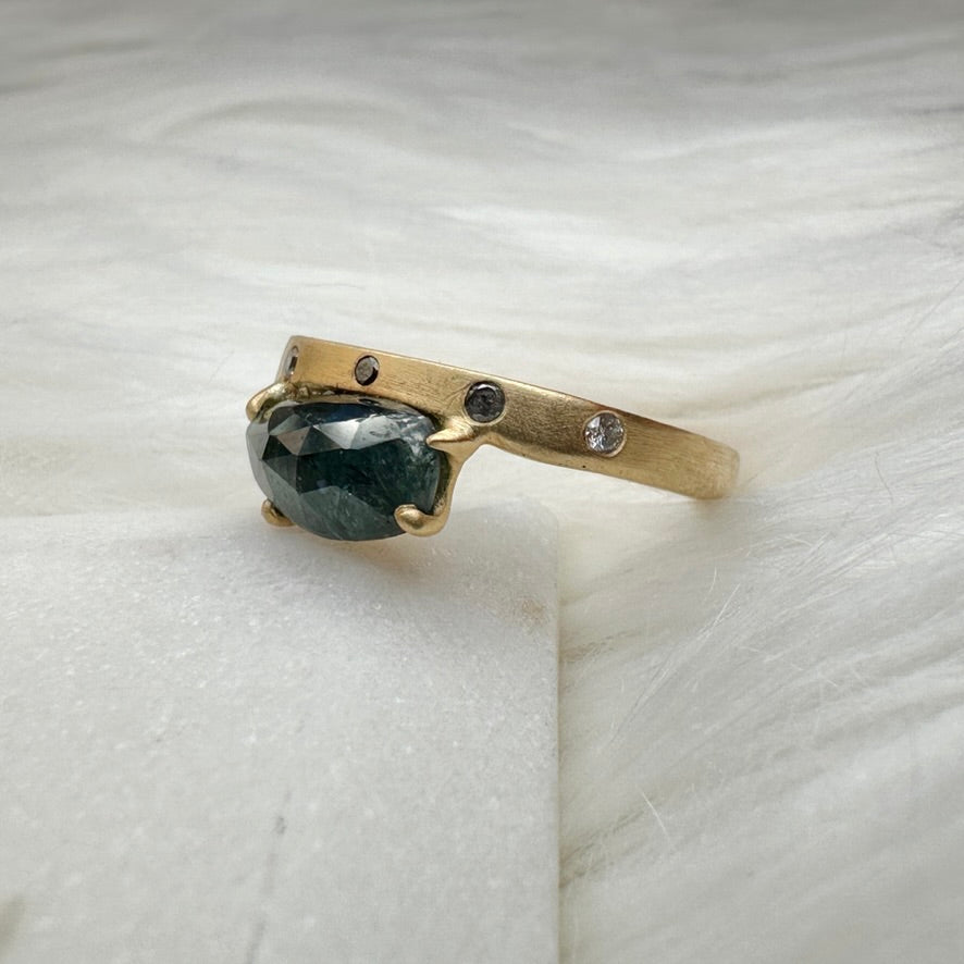 Sapphire and Diamond Ring | 14k Gold