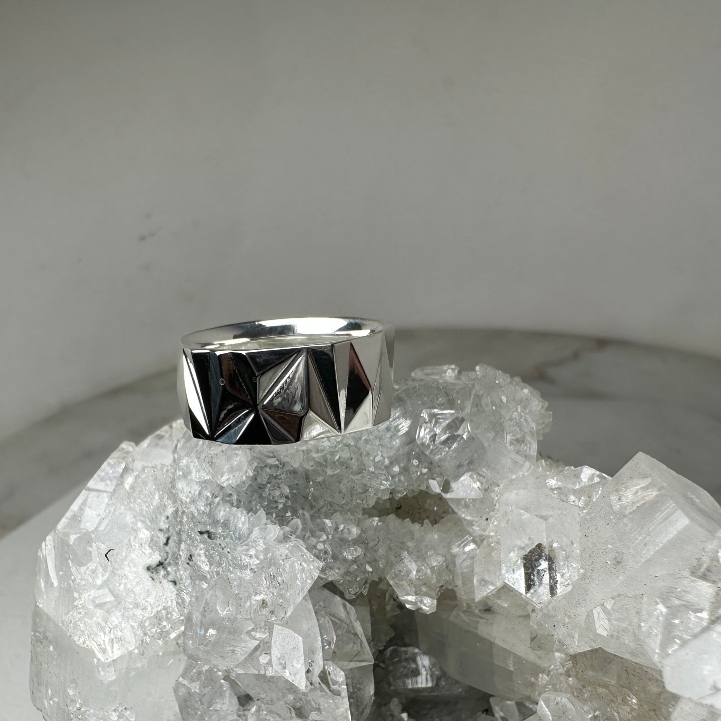 Geometric Flat Band | Sterling Silver