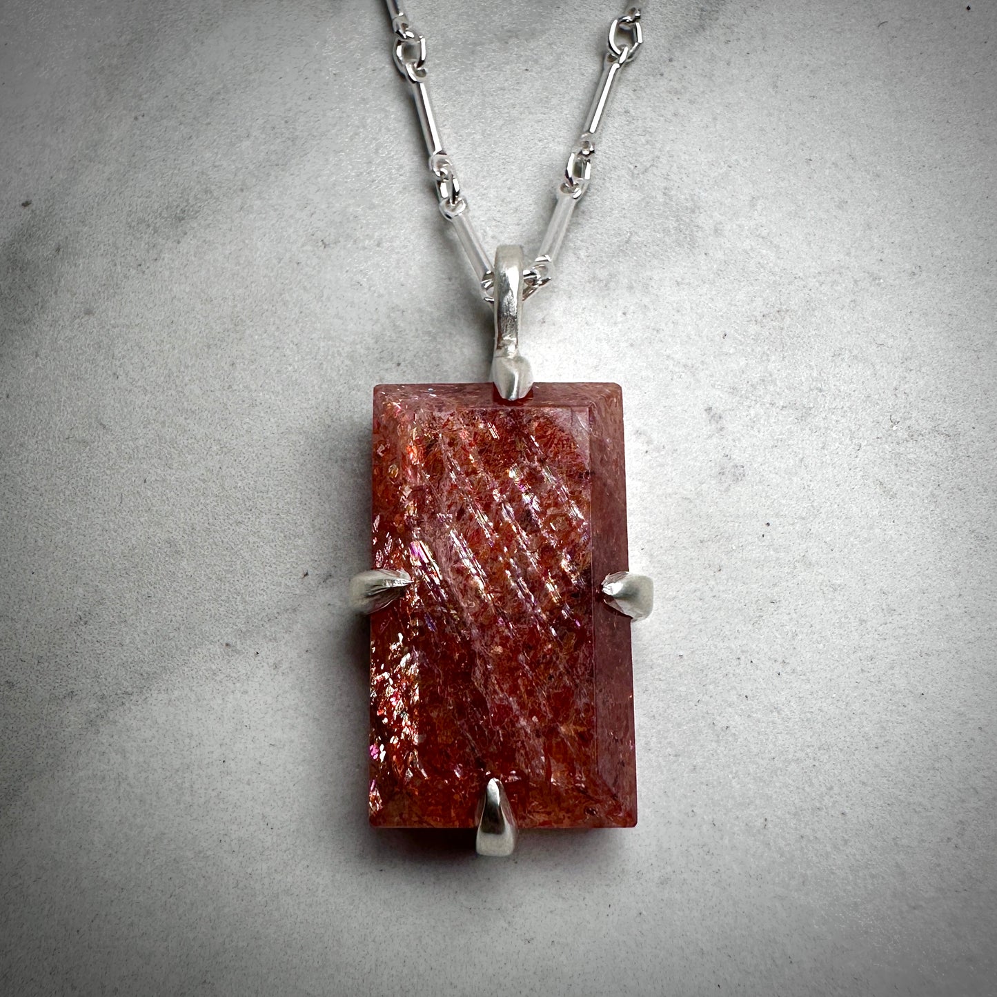 Geometric Sunstone Pendant