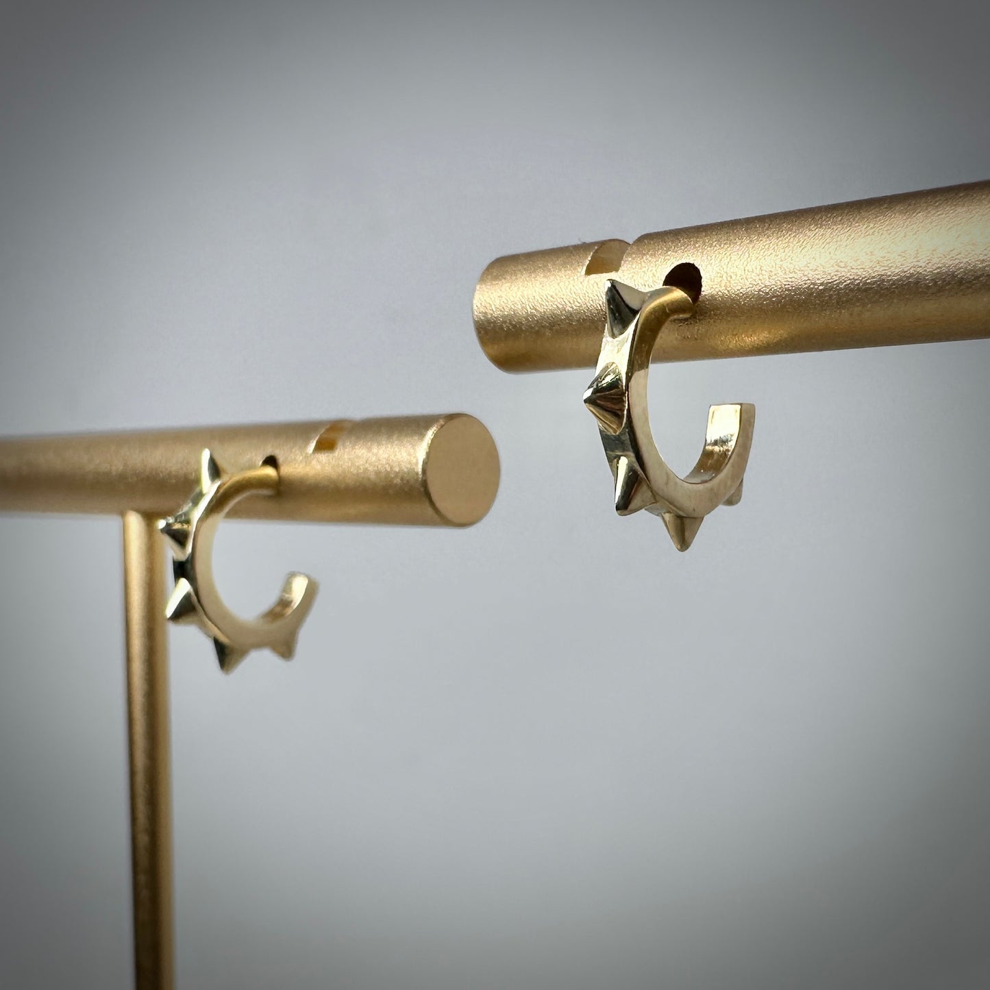 Spiked Hoop Earrings | 14k Yellow Gold