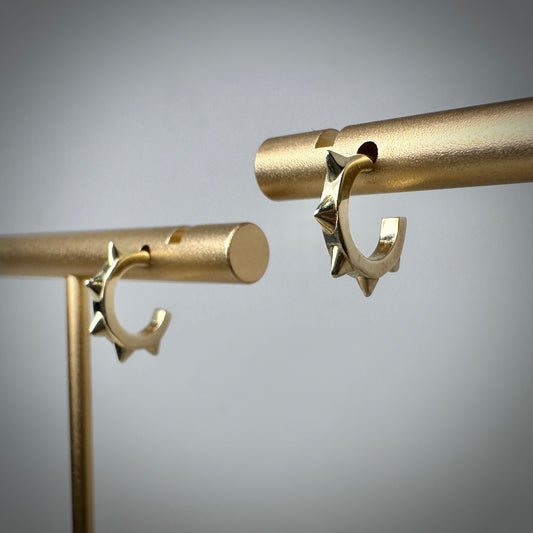 Spiked Hoop Earrings | 14k Yellow Gold