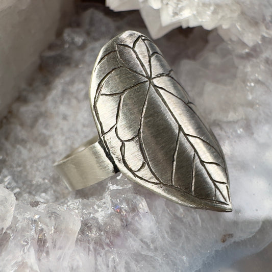Anthurium Forgetii Leaf Ring | Sterling Silver