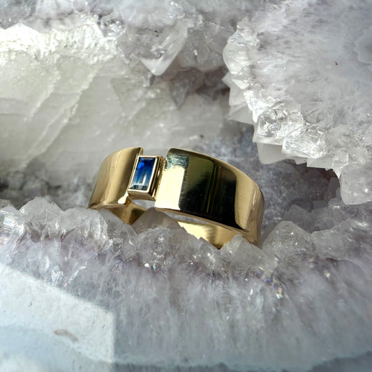 Sapphire Luxe Ring | 14k Yellow Gold