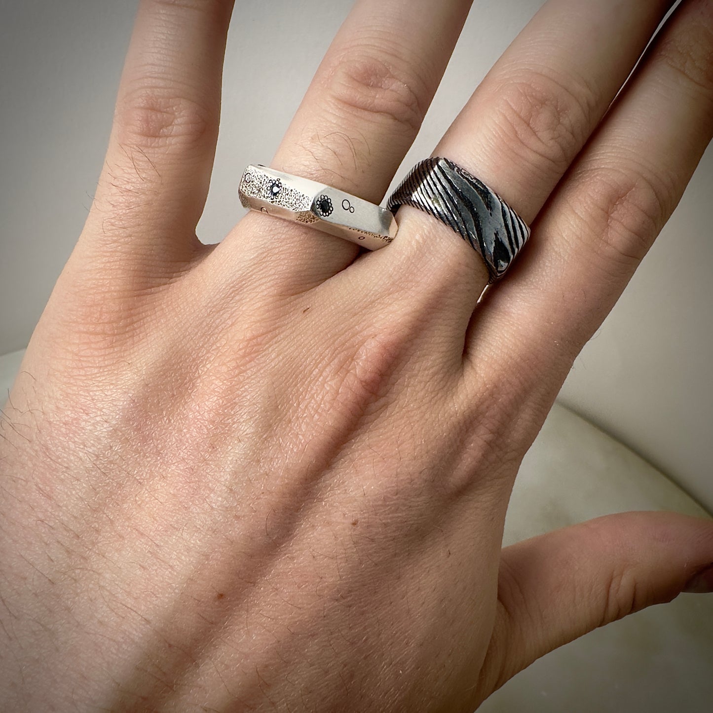 Sculptural Sapphire Ring | Sterling Silver