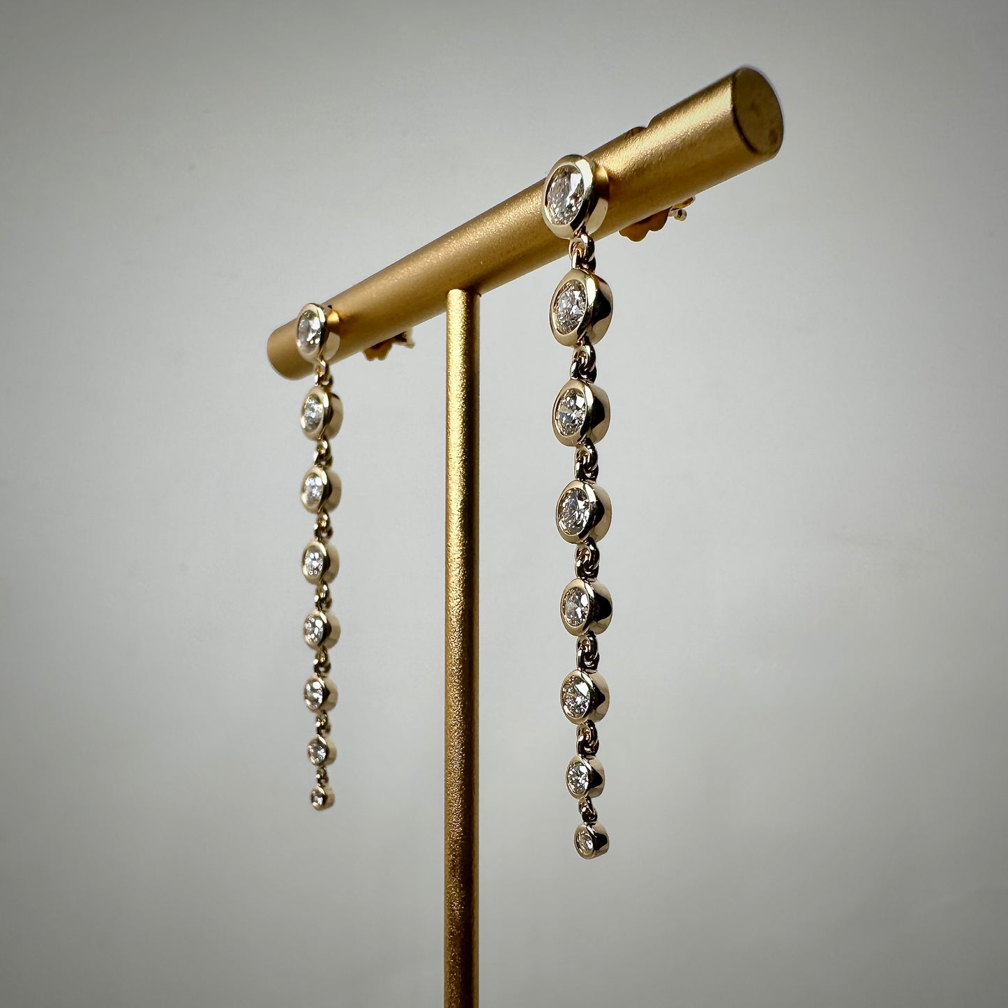 Cascading Diamond Drop Earrings | 14k Yellow Gold