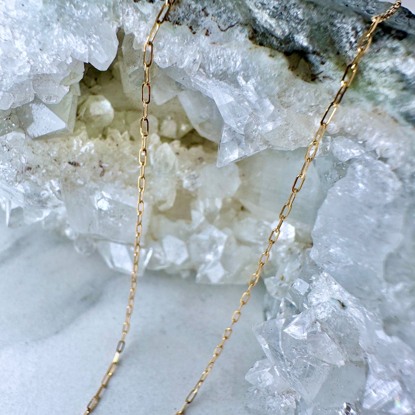 Fine Paperclip Chain | 0.9mm Wide | 14k Yellow Gold