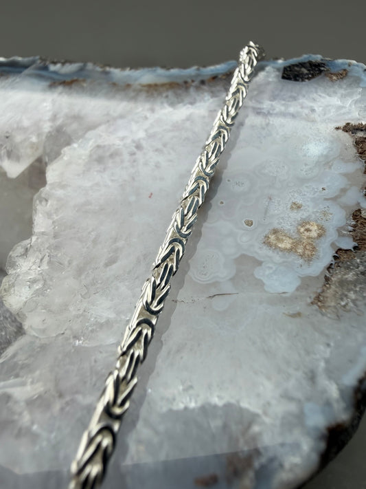 Square Byzantine Chain | 2mm Wide | Sterling Silver