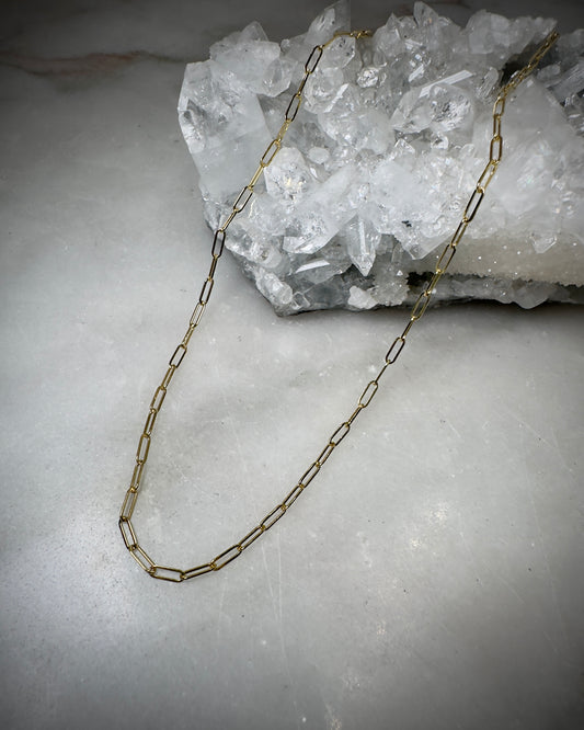 Paperclip Chain | 14k Yellow Gold | 2.1mm wide