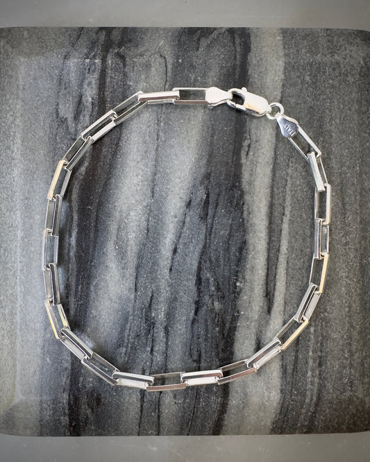 Long Box Chain Bracelet | Sterling Silver