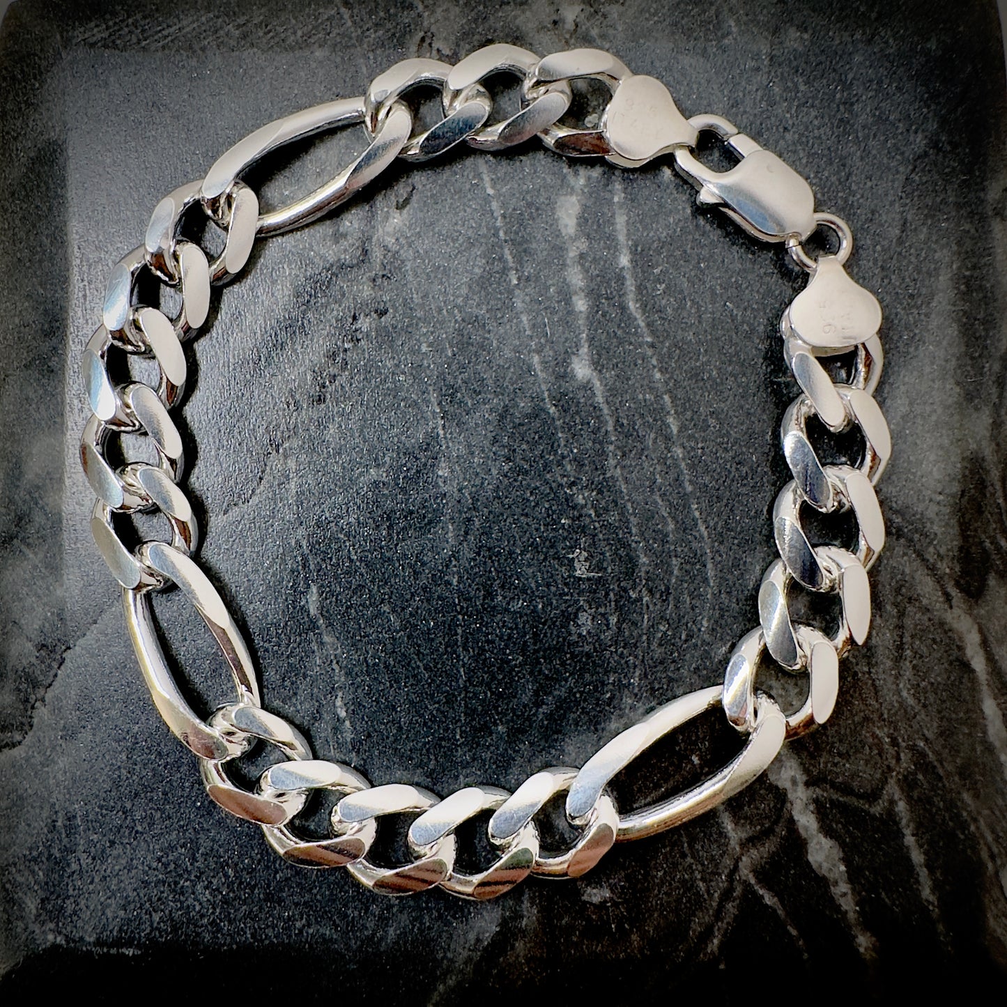 Figaro Chain in Sterling Silver | 9.7mm wide