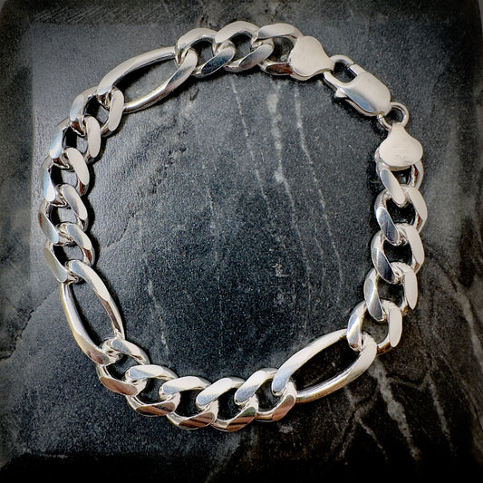 Figaro Chain in Sterling Silver | 9.7mm wide