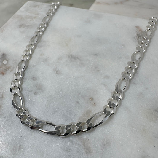 Figaro Chain | Sterling Silver | 4.5mm Wide