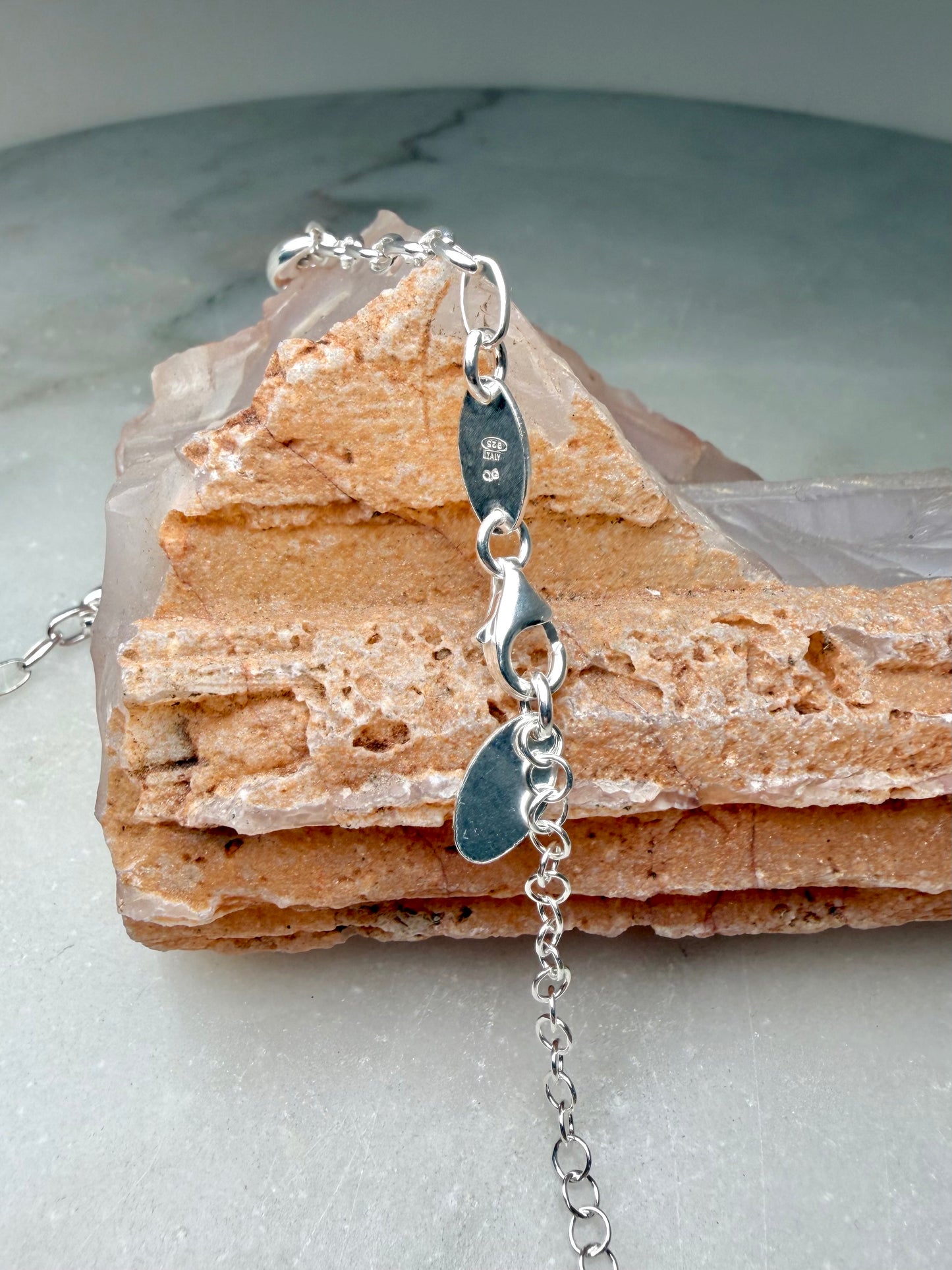 Chain with Puffed Anchor Link Stations | Sterling Silver