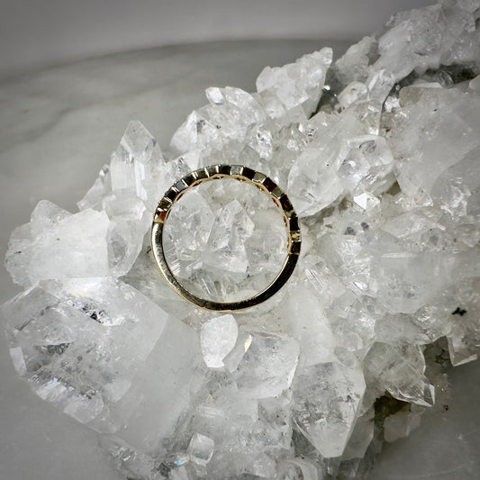 Geometric Rainbow Sapphire Ring | 14k Yellow Gold