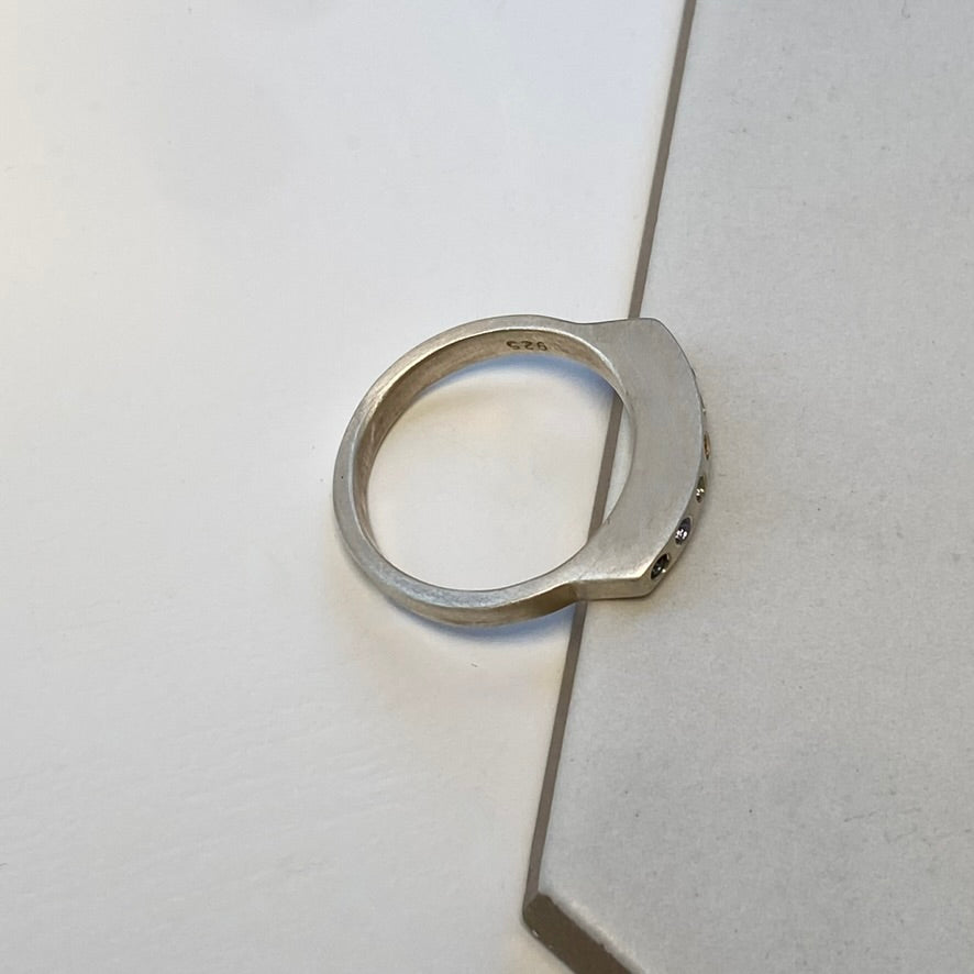 Rainbow Sapphire Band Ring | Sterling Silver