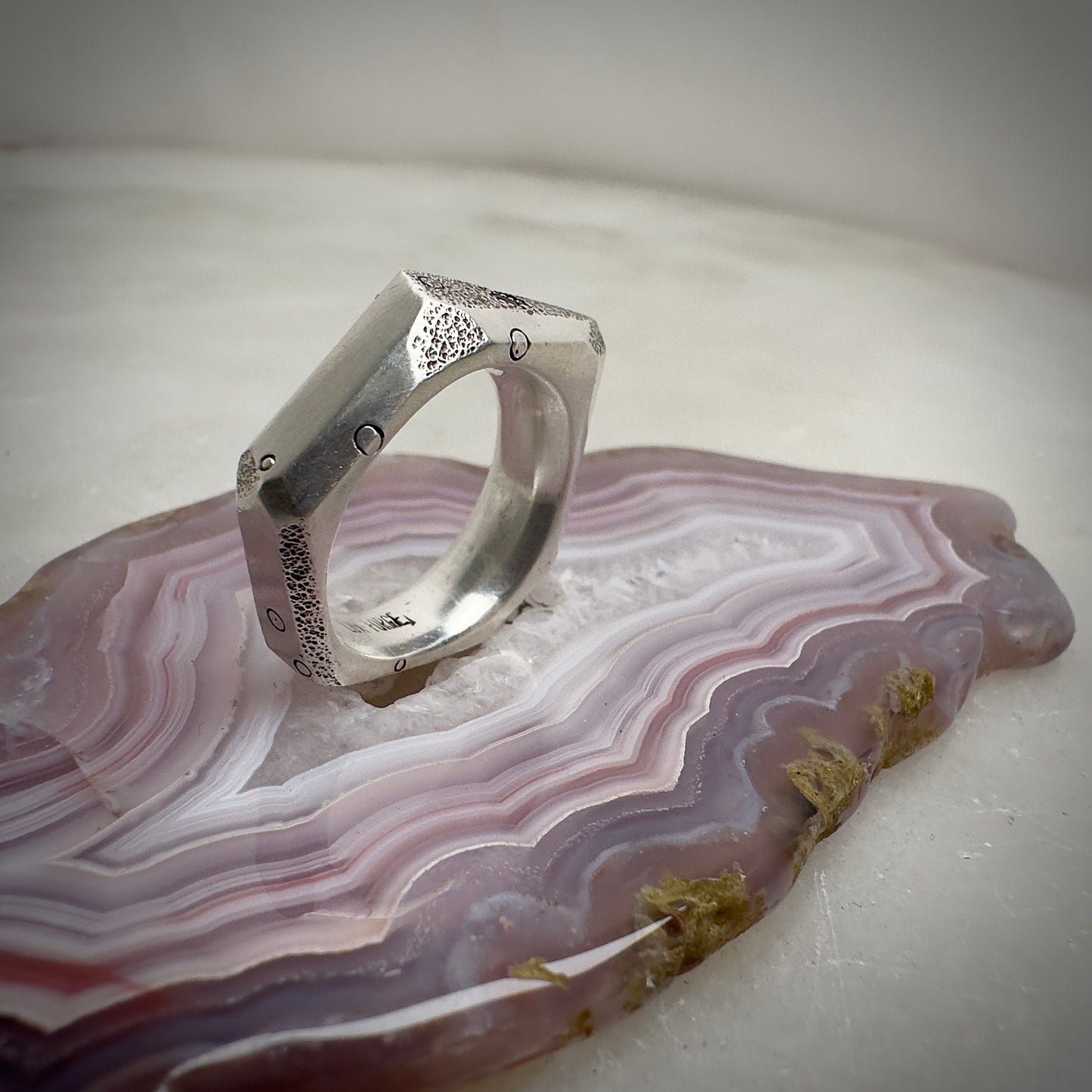 Sculptural Sapphire Ring | Sterling Silver