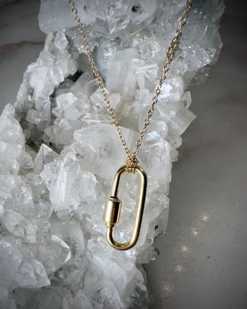 Carabiner Locking Clasp | 14k Yellow Gold