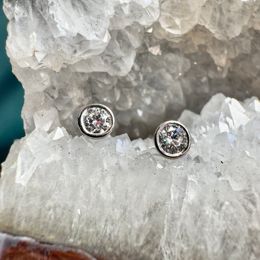 Lab Grown Diamond Studs | 14k White Gold