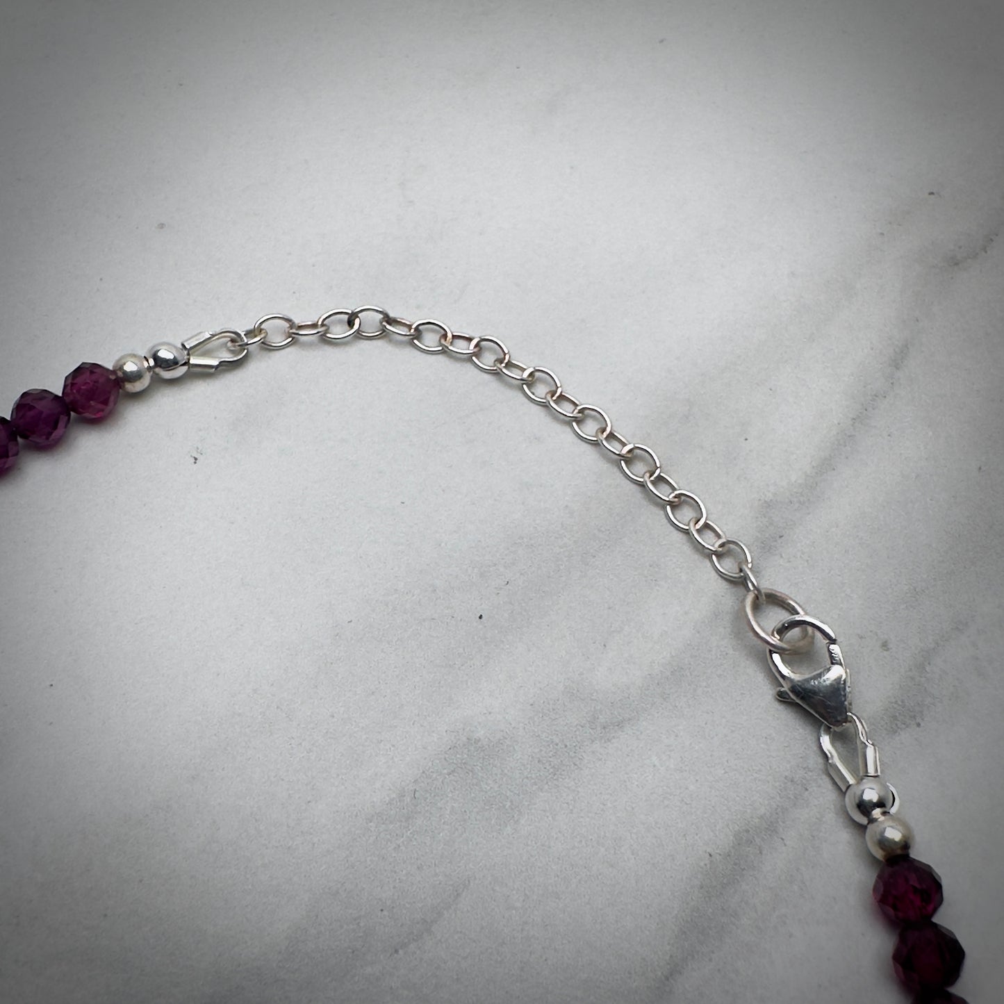 Purple Garnet Beaded Necklace