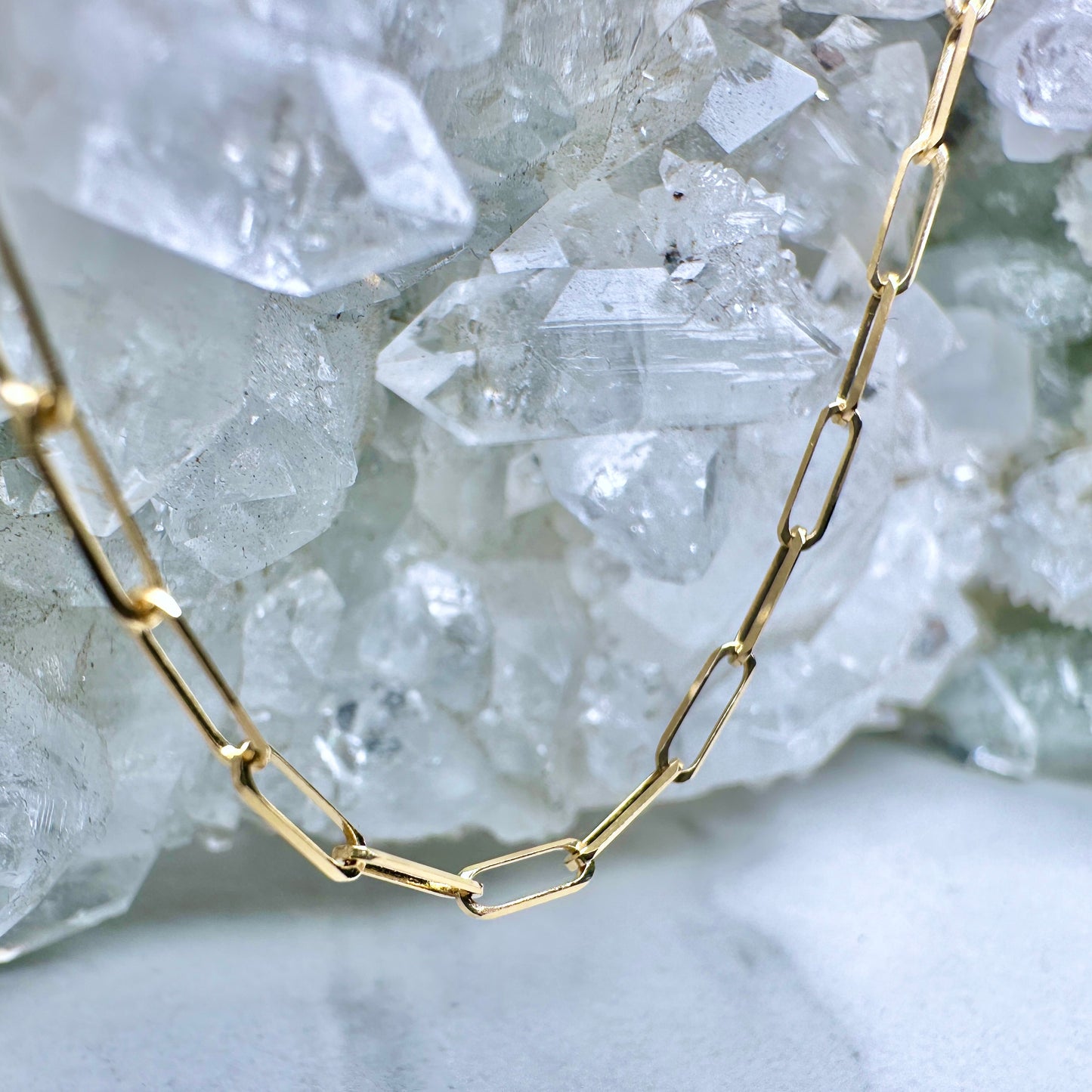 Small Paperclip Chain | 1.8mm Wide | 14k Yellow Gold