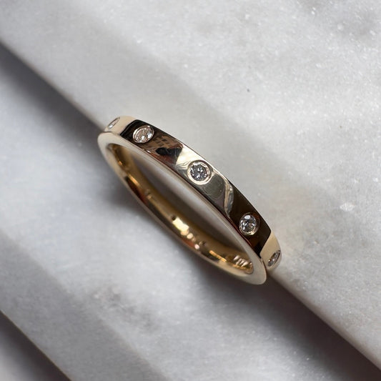 Flush Set Diamond Eternity Band | 14k Yellow Gold